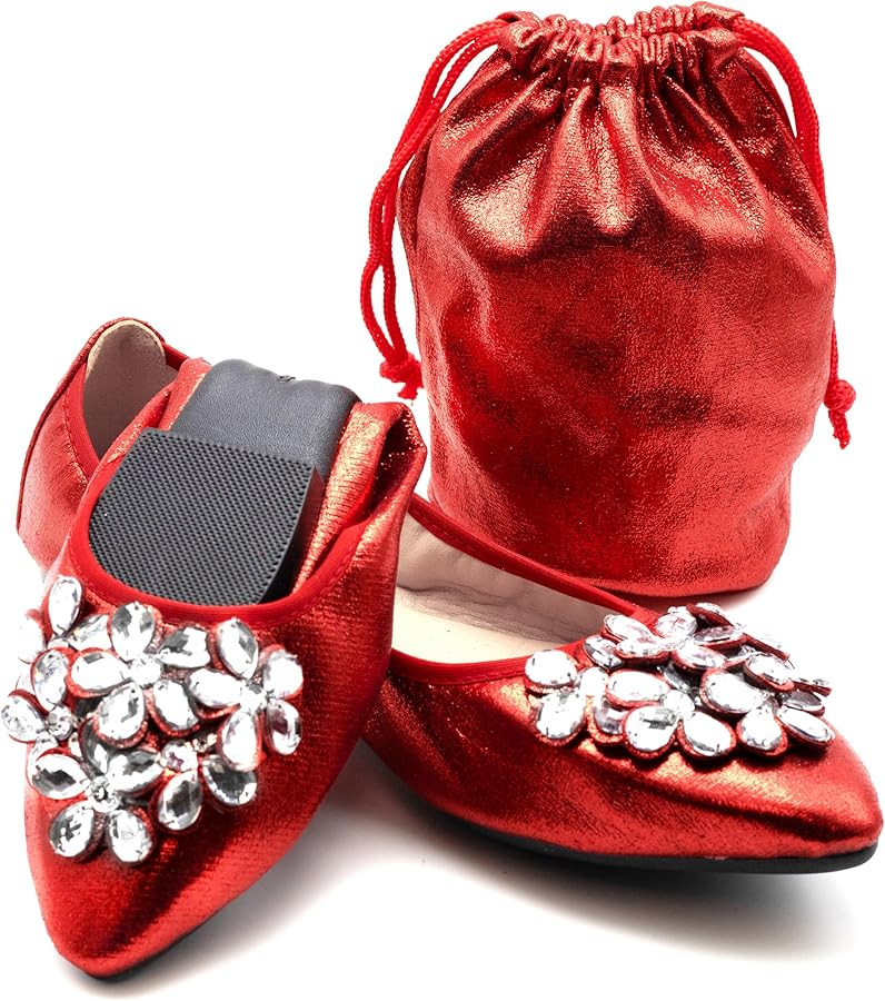 Silky Toes Foldable Flats for Women Dressy Ballet Shoes for Purse | Amazon (US)