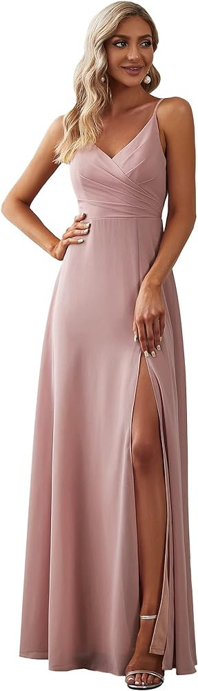 Ever-Pretty Womens Pink Summer Dress Pink Dusty Rose Dress Light Pink Bridesmaid Dress Pink Outfit | Amazon (US)