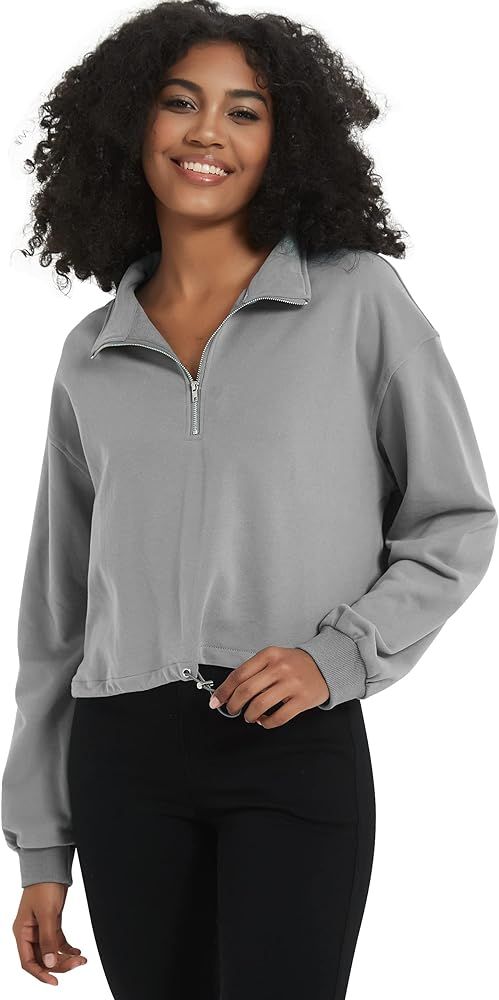 Flygo Womens Half Zip Sweatshirts Stand Collar Activewear Running Workout Pullover Tops | Amazon (US)