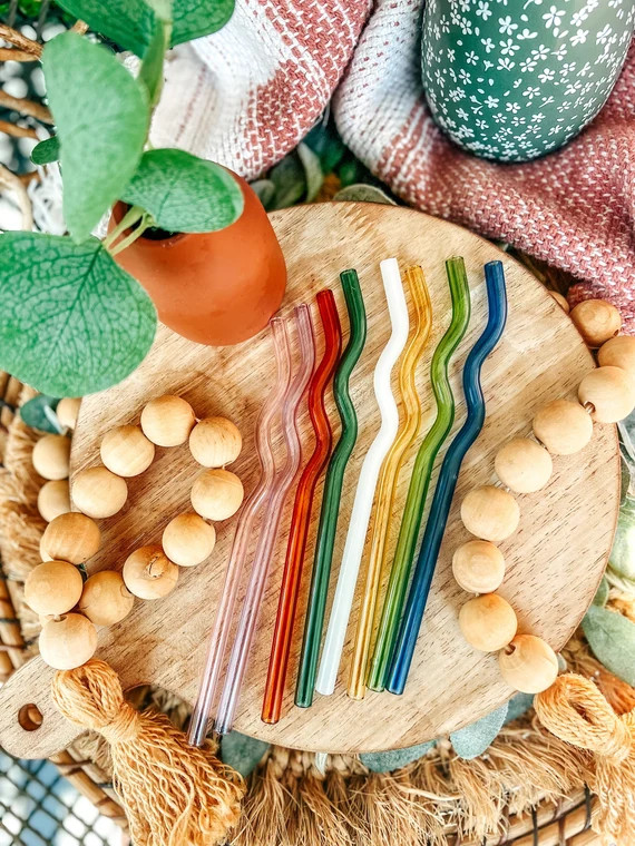 Glass Straws | Coffee Glass Straws | Reusable Glass Straw | Straw for Coffee Glass | Glass Iced C... | Etsy (US)