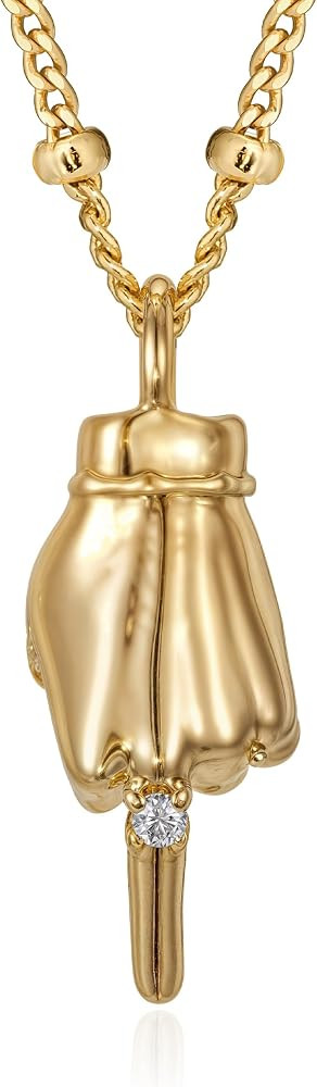 Fettero Dainty Gold Necklace for Women - 14K Gold Plated Hand Pendant Neckalces Gifts for Friends... | Amazon (US)