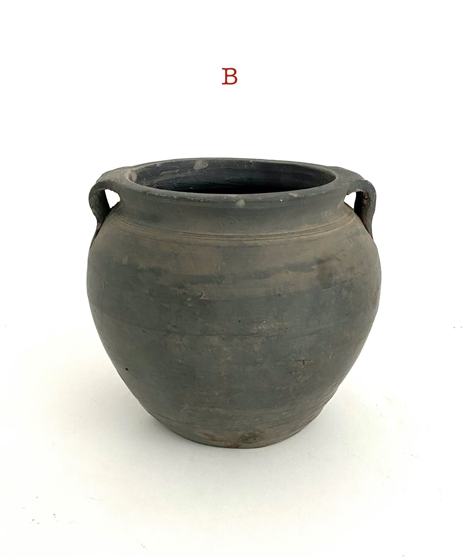 Small Rustic Black Gray Pottery Jug Vessel | Etsy (US)