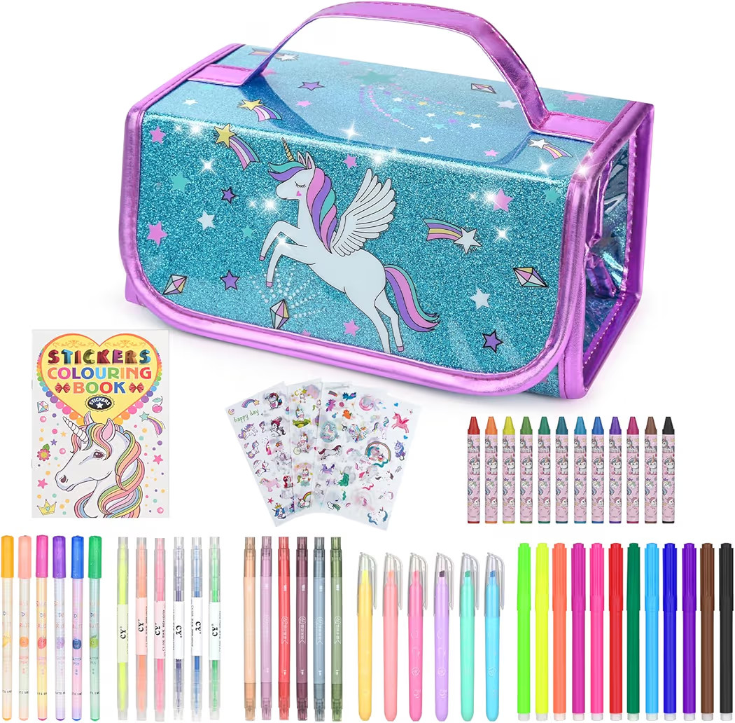 Washable Scented Markers Set, Unicorn Coloring Art Supplies Set, 54 PCS
        for Kids Ages 4-8... | Amazon (US)