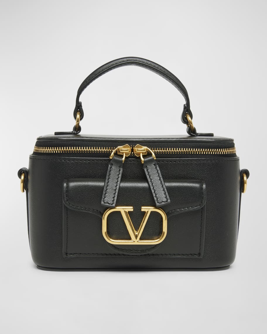 Valentino Garavani Loco VLOGO Leather Vanity Case | Neiman Marcus
