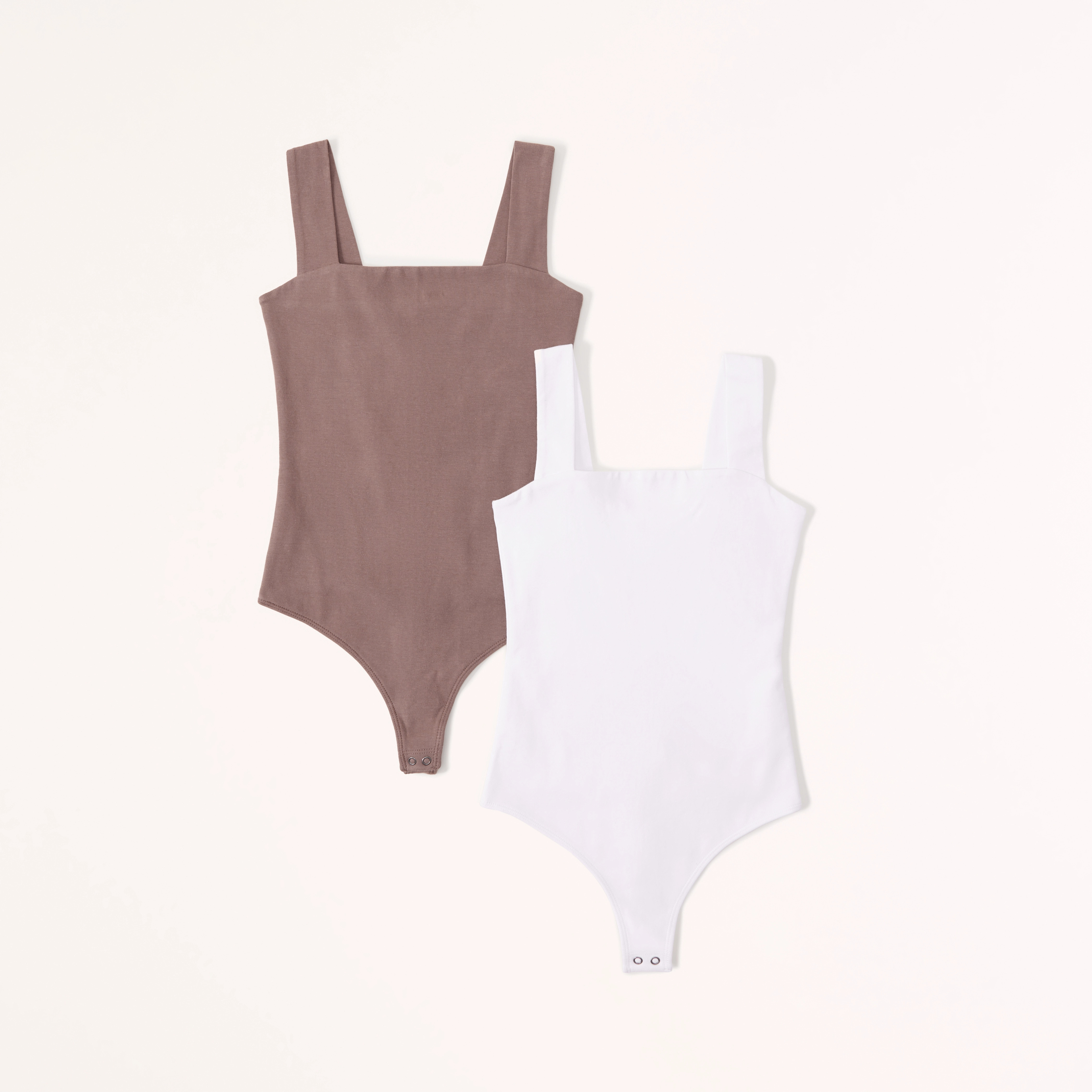 2-Pack Cotton Seamless Fabric Squareneck Bodysuits | Abercrombie & Fitch (US)