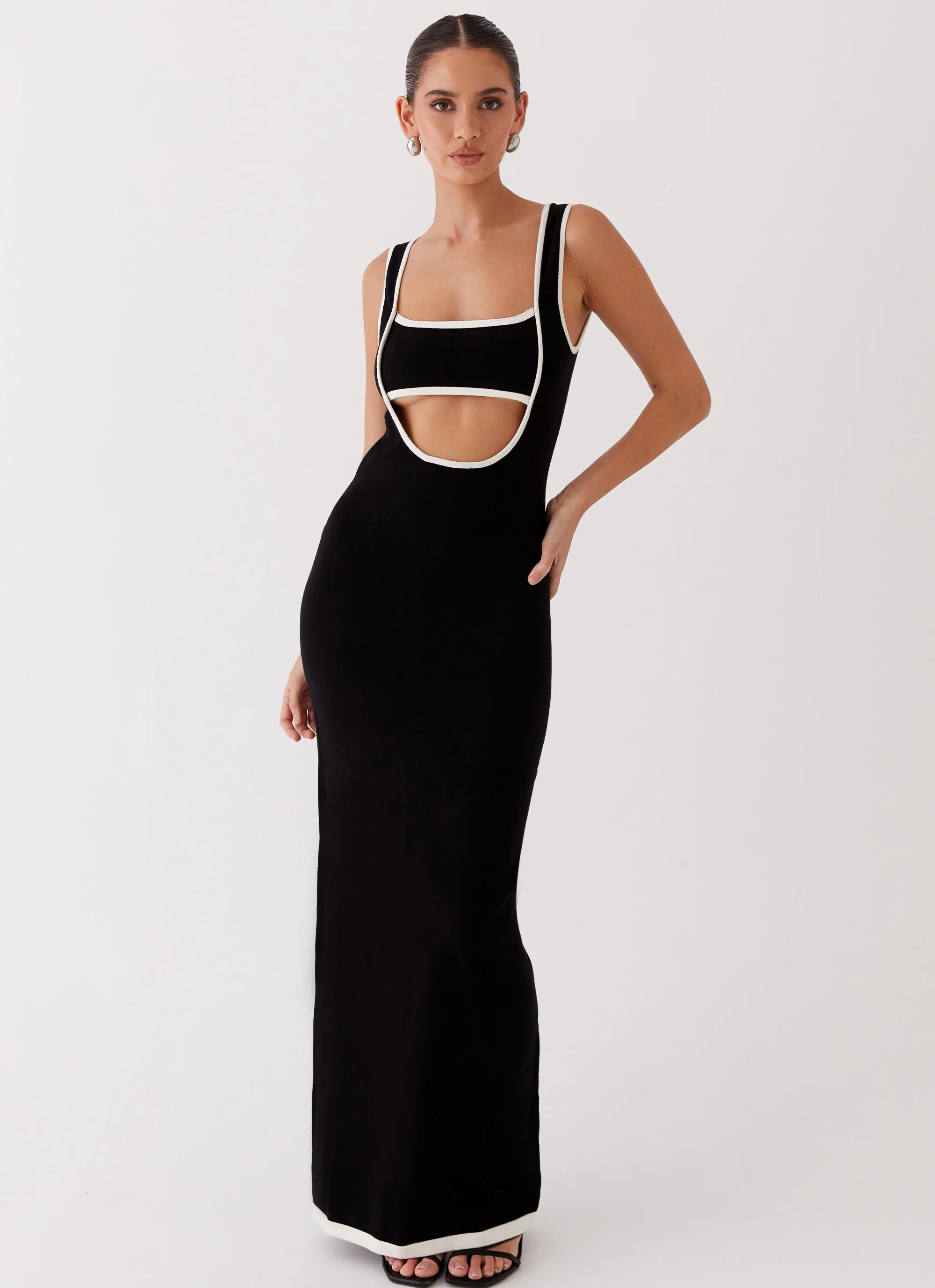 Lost In Paris Knit Maxi Dress - Black | Peppermayo (Global)