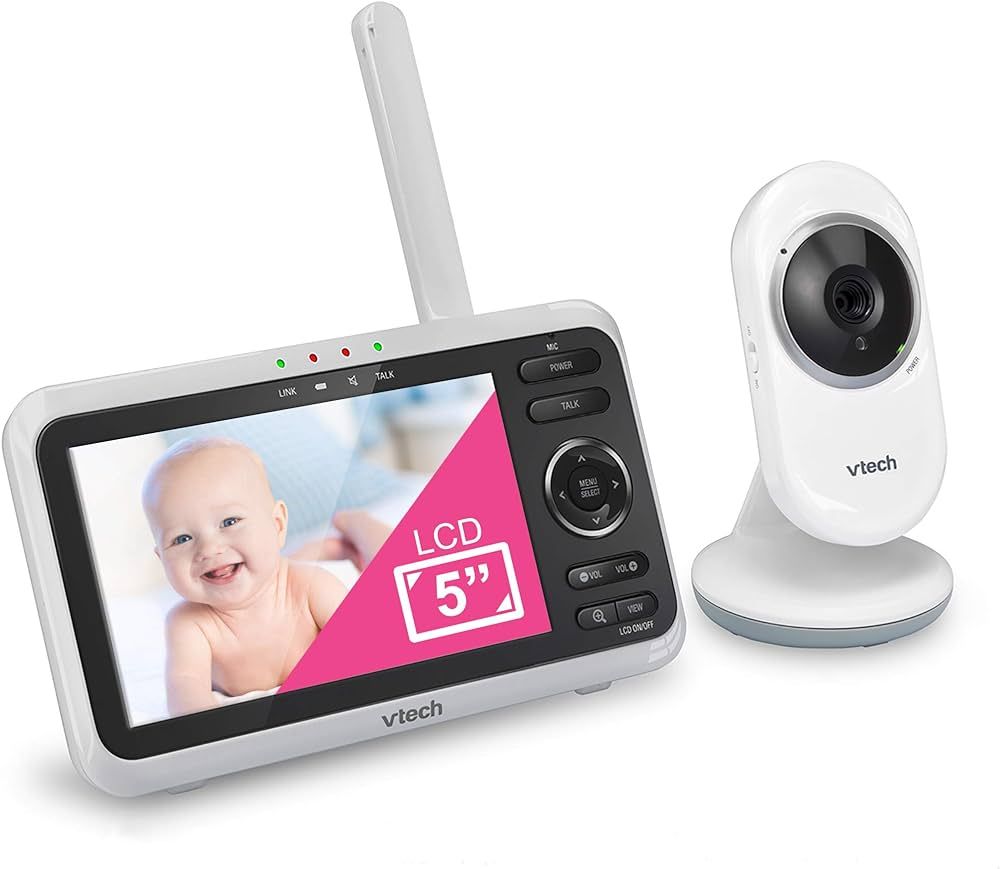 VTech VM350 Video Monitor with Battery Supports 12-hr Video-Mode, 21-hr Audio-Mode, 5" Screen, 1000f | Amazon (US)