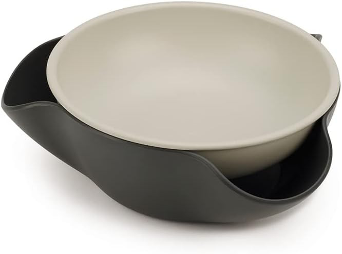 Joseph Joseph Double Dish Pistachio Bowl and Snack Serving Bowl, Gray with Food Waste Compartment... | Amazon (US)