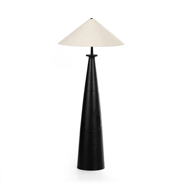 Innes Black Aluminum Floor Lamp with Tapered Shade | Scout & Nimble