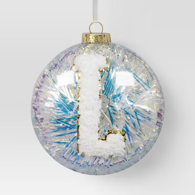 Christmas Monogram Plastic Tinsel Ball L - Wondershop™ | Target