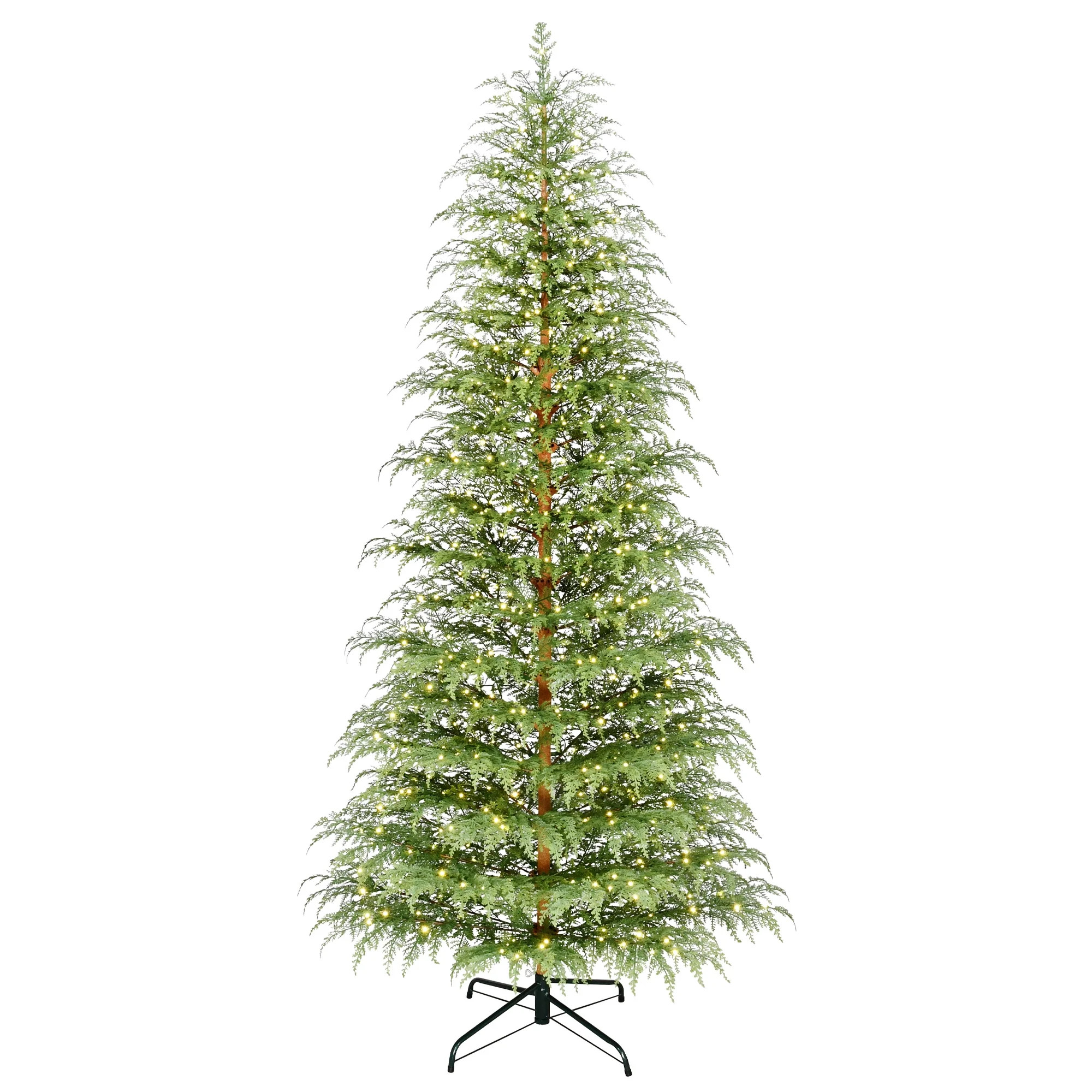 My Texas House 9ft Pre-Lit Cypress Artificial Christmas Tree, 600 Warm White Twinkle LED, Green | Walmart (US)