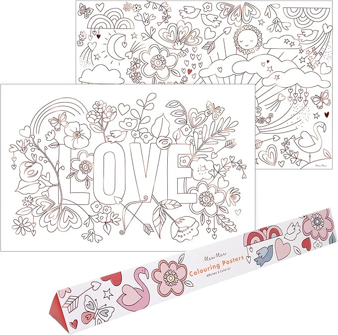 Meri Meri Valentine Coloring Posters (Pack of 2) - Valentine's Day | Amazon (US)