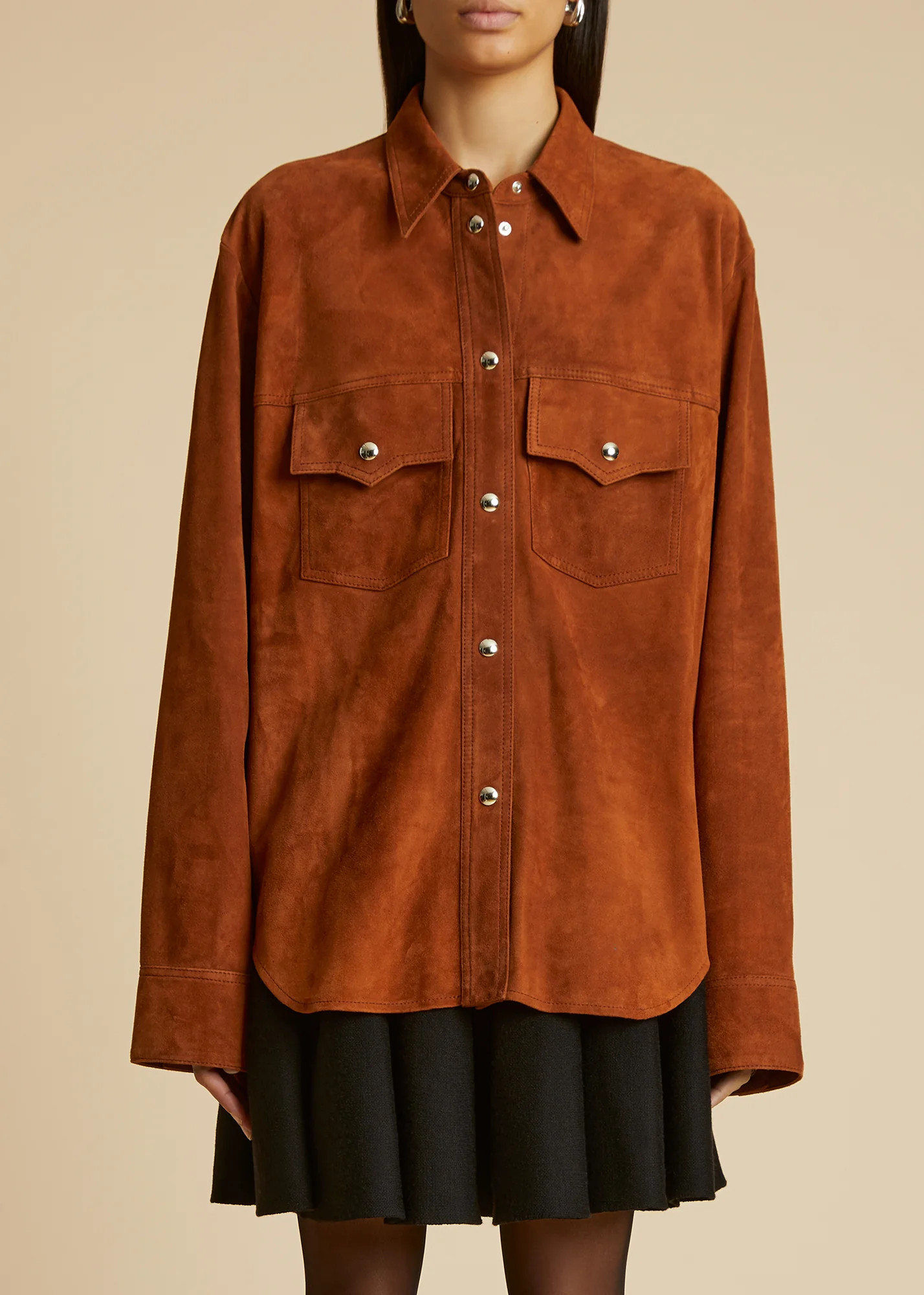 The Jinn Top in Rust Suede | Khaite