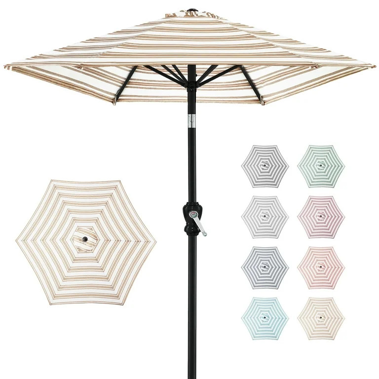 Best Choice Products 10ft Outdoor Steel Market Patio Umbrella w/ Crank, Tilt Push Button, 6 Ribs ... | Walmart (US)