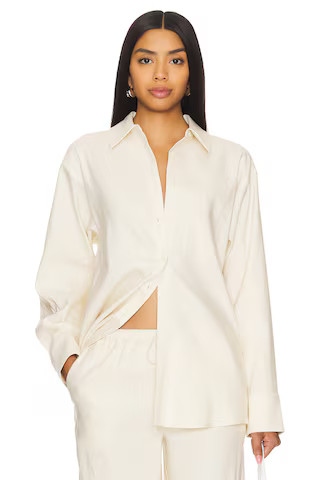 House of Harlow 1960 Laurel Oversized Shirt in Light Beige from Revolve.com | Revolve Clothing (Global)