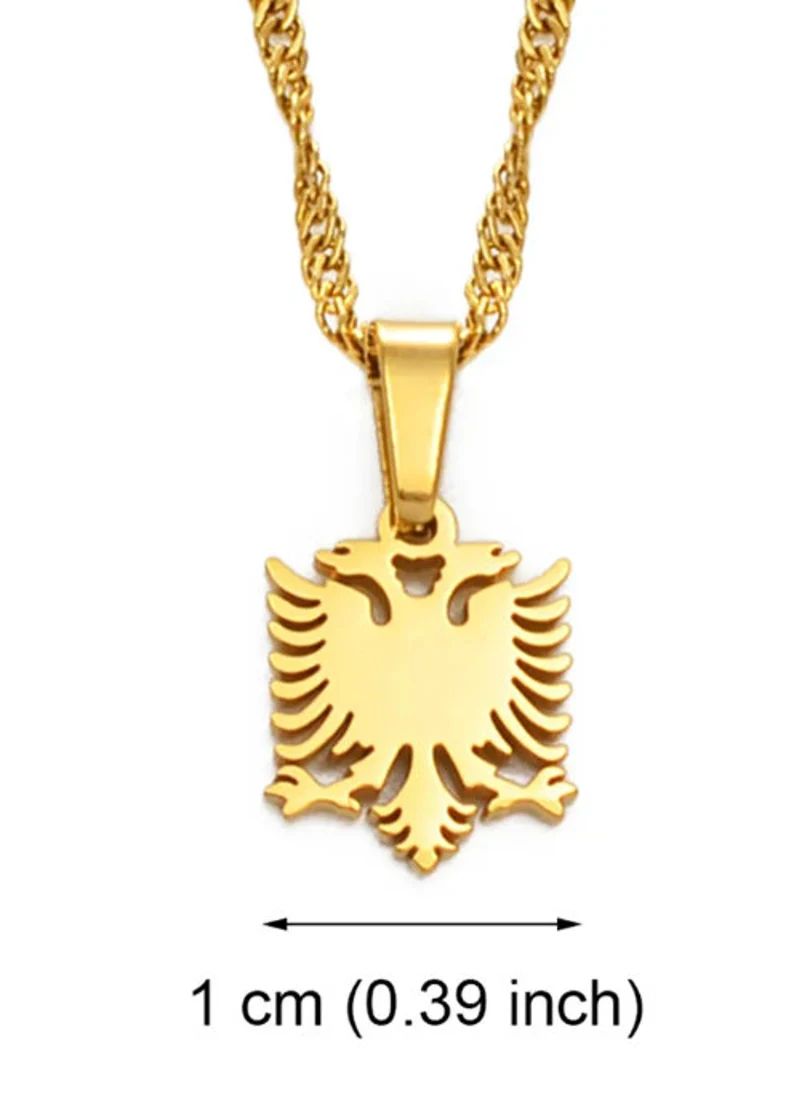Small Albania Eagle Pendant and Chain Mini Albanian Coat of - Etsy | Etsy (US)