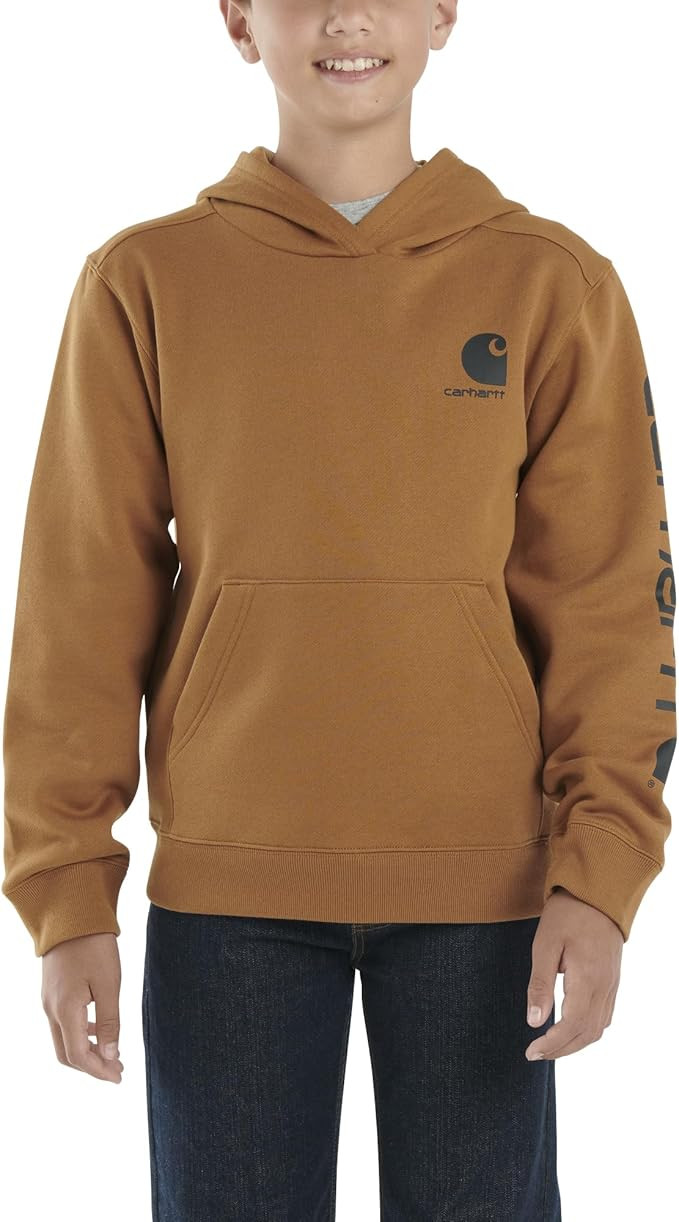 Carhartt boys Long Sleeve Hooded Sweatshirt | Amazon (US)