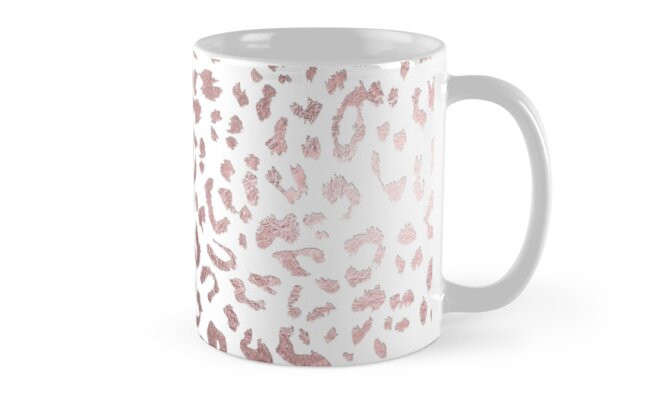 Leopard Print, Faux Rose Gold Mug | RedBubble US