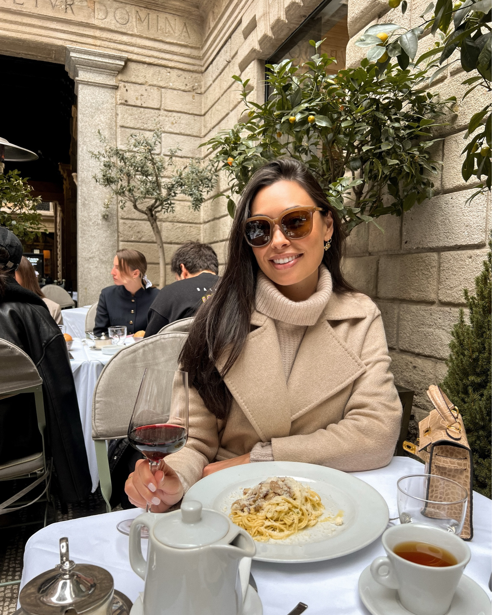 Kat Jamieson wears a Max Mara cashmere coat, cashmere turtleneck and beige sunglasses. Winter style, spring outfit, sweater, classic, neutrals, sunnies. 

#LTKtravel #LTKstyletip #LTKSeasonal