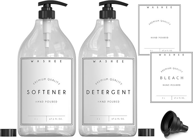 Liquid Laundry Detergent Dispenser Set - Laundry Detergent Holder & Softener Dispenser (67.6 oz) ... | Amazon (US)