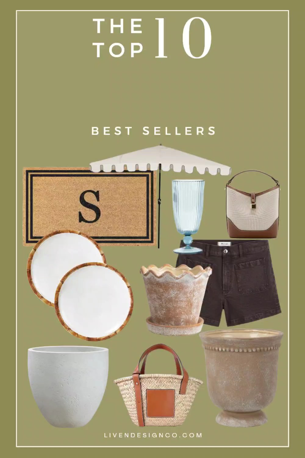 Last month top ten. Bestselling items. Home decor. Doormat. Welcome mat. Patio umbrella. Acrylic drinkware. Canvas handbag. Mango. Bamboo plates. Target. Melamine. Planter pot. Walmart. Urn. Madewell. Shorts. 

#LTKHome #LTKSeasonal #LTKSaleAlert
