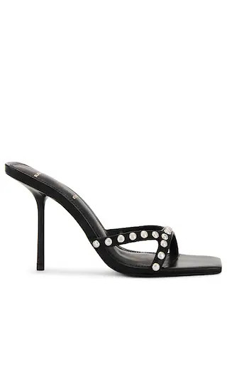 Leo 95 Square Toe Sandal in Black Buffed Nappa & Studs | Revolve Clothing (Global)