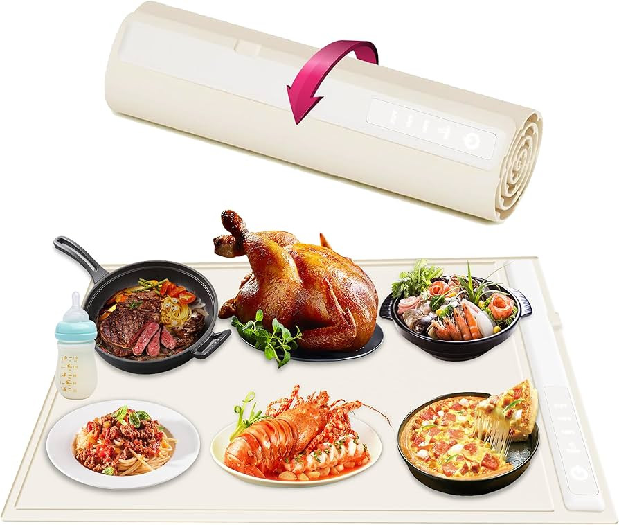 Food Warming Mat - Fast & Full Surface Heating, Silicone Warming Mat for Food with Adjustable Tem... | Amazon (US)