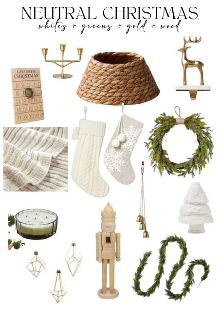 neutral Christmas with whites, gold, greens, wood. perfect for minimalist home decor #homedecor #christmas #neutralaesthetic #minimal #targetfinds #target #salealert #holiday #christmastree 

#LTKSeasonal #LTKhome #LTKHoliday