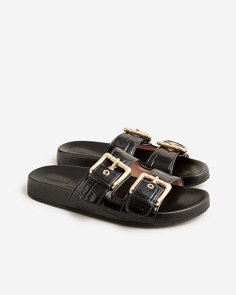 Marlow sandals in croc-embossed leather | J.Crew US