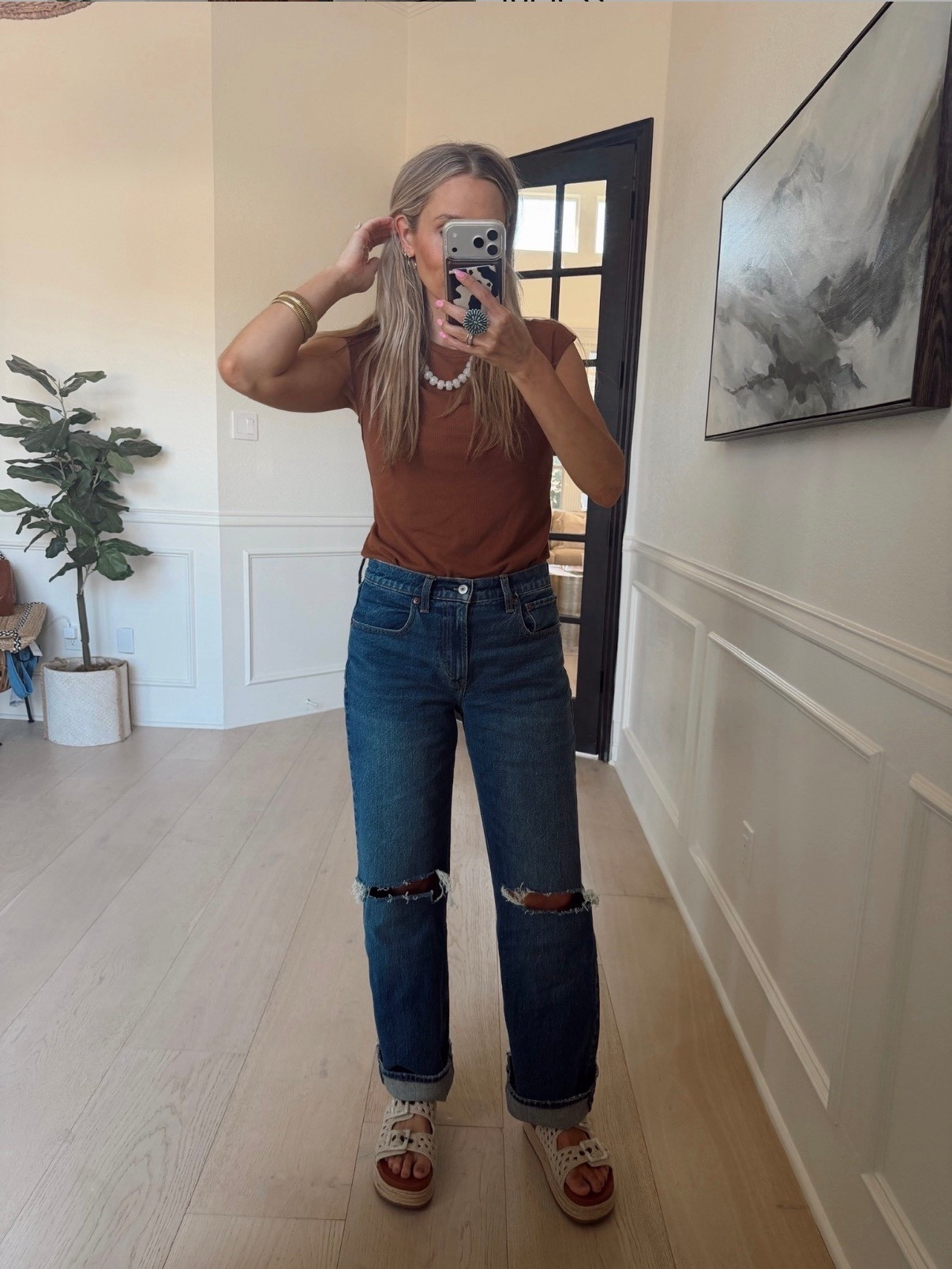 🤍 Top: Amazon FP look for less 
Pants: Abercrombie & Fitch jeans are on MAJOR sale!!!! Use code AF20 

#LTKdayinmylife #LTKSpringSale #LTKgrwm