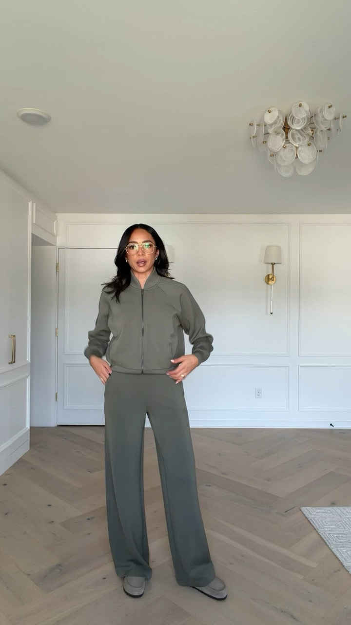 Use code NENAXSPANX to save 15% off your first spanx order!! This material is my favorite of all time for loungewear, travel and my go-to airport outfit! The moss green color is perfect for fall 🤩 Wearing size S tank, size S track jacket and size XS wide leg pant

#LTKTravel #LTKSeasonal
