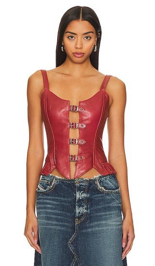 Finish Line Corset Top in Rusty Red | Revolve Clothing (Global)