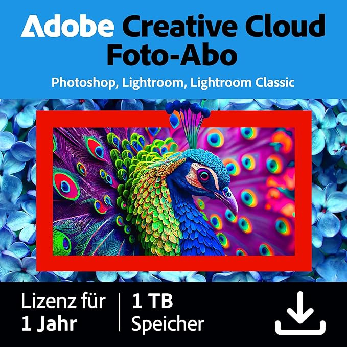 Adobe Creative Cloud Foto-Abo 1TB | inkl. Lightroom & Photoshop | 1 Jahr | KI-unterstützte Bildb... | Amazon (DE)