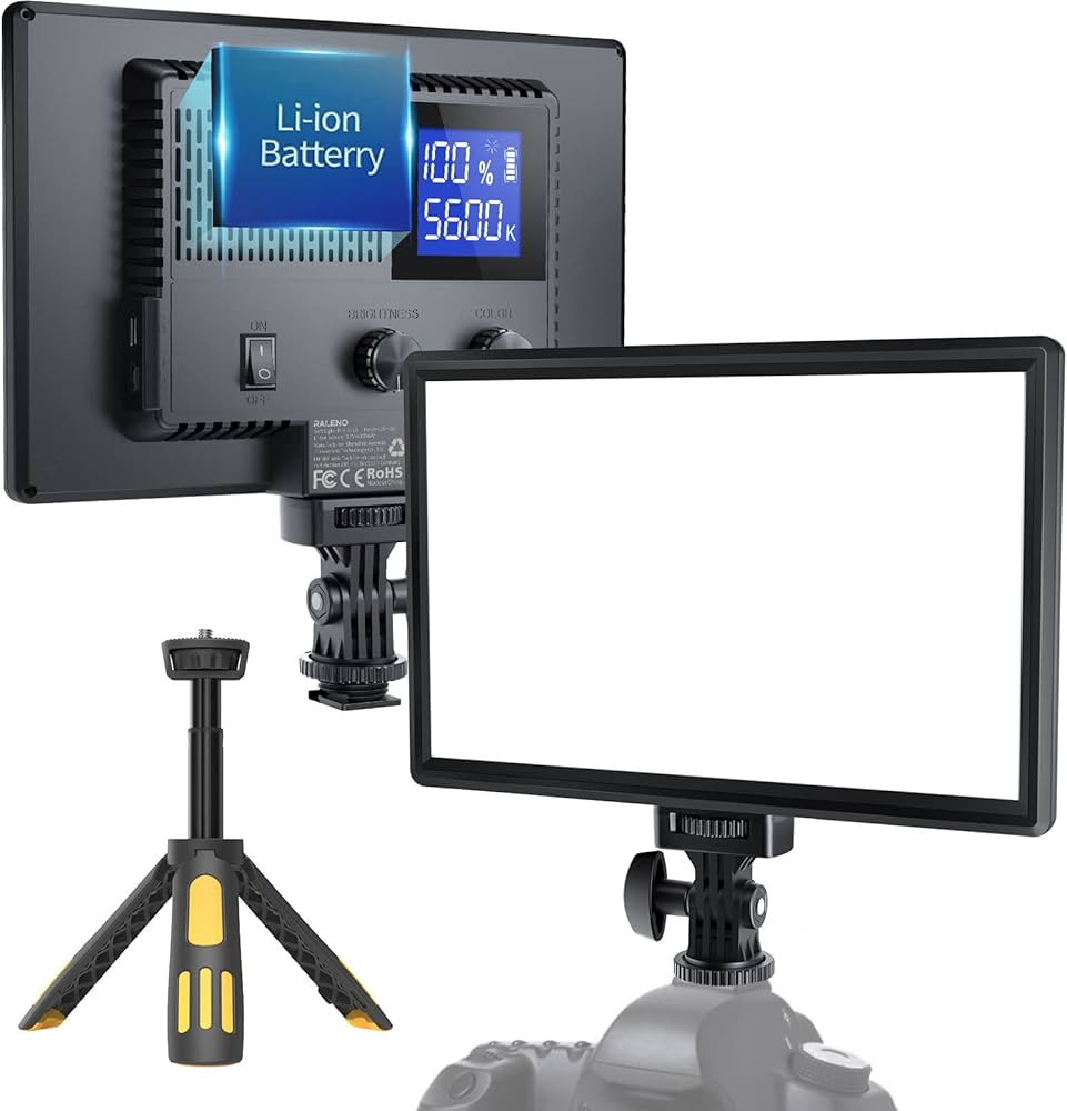 RALENO LED Video Light, Camera Light for Pictures Video Recording with 4000mAh Battery Support Ty... | Amazon (US)