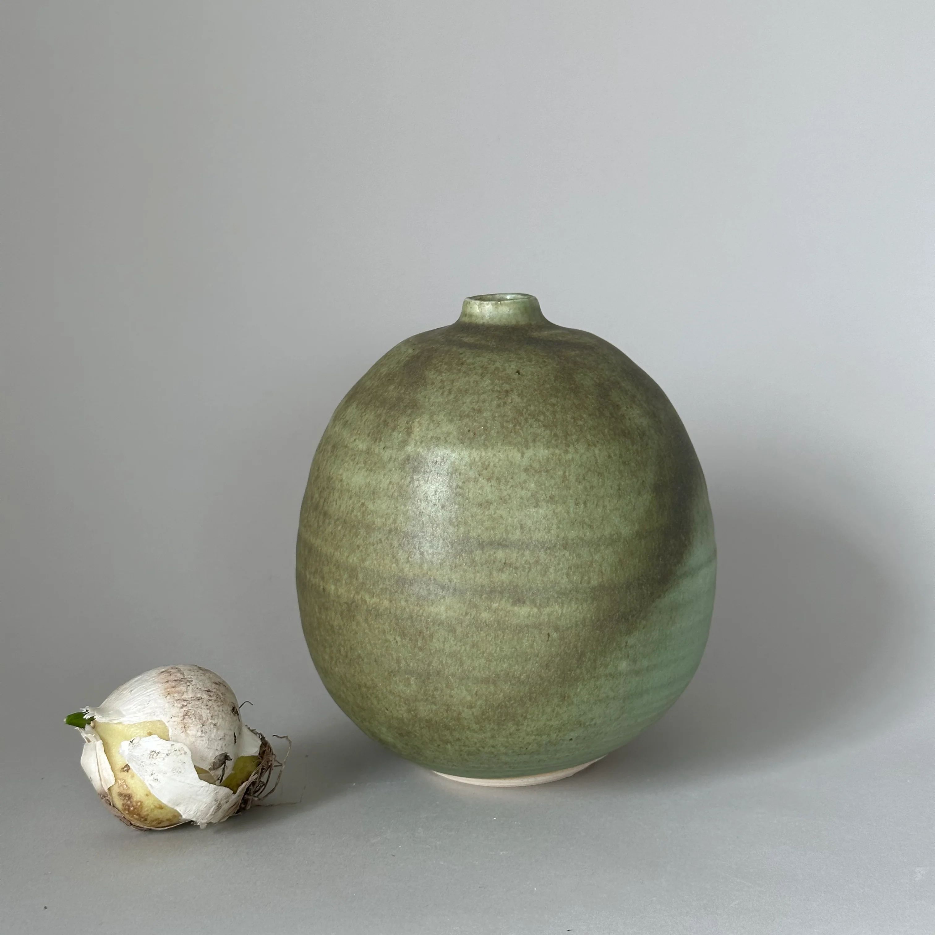 Stoneware Orb Vase, Olive | Bloomist