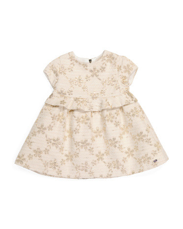 Infant Girls Gold Flower Dress | TJ Maxx