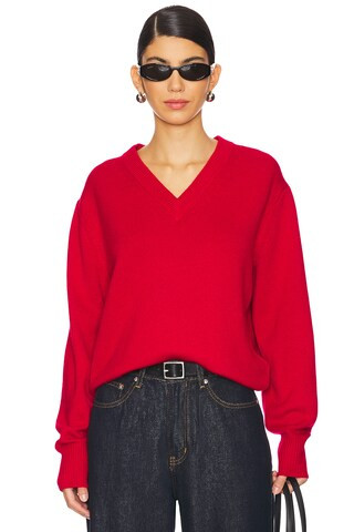 Guest In Residence The V Cashmere Sweater in True Red from Revolve.com | Revolve Clothing (Global)