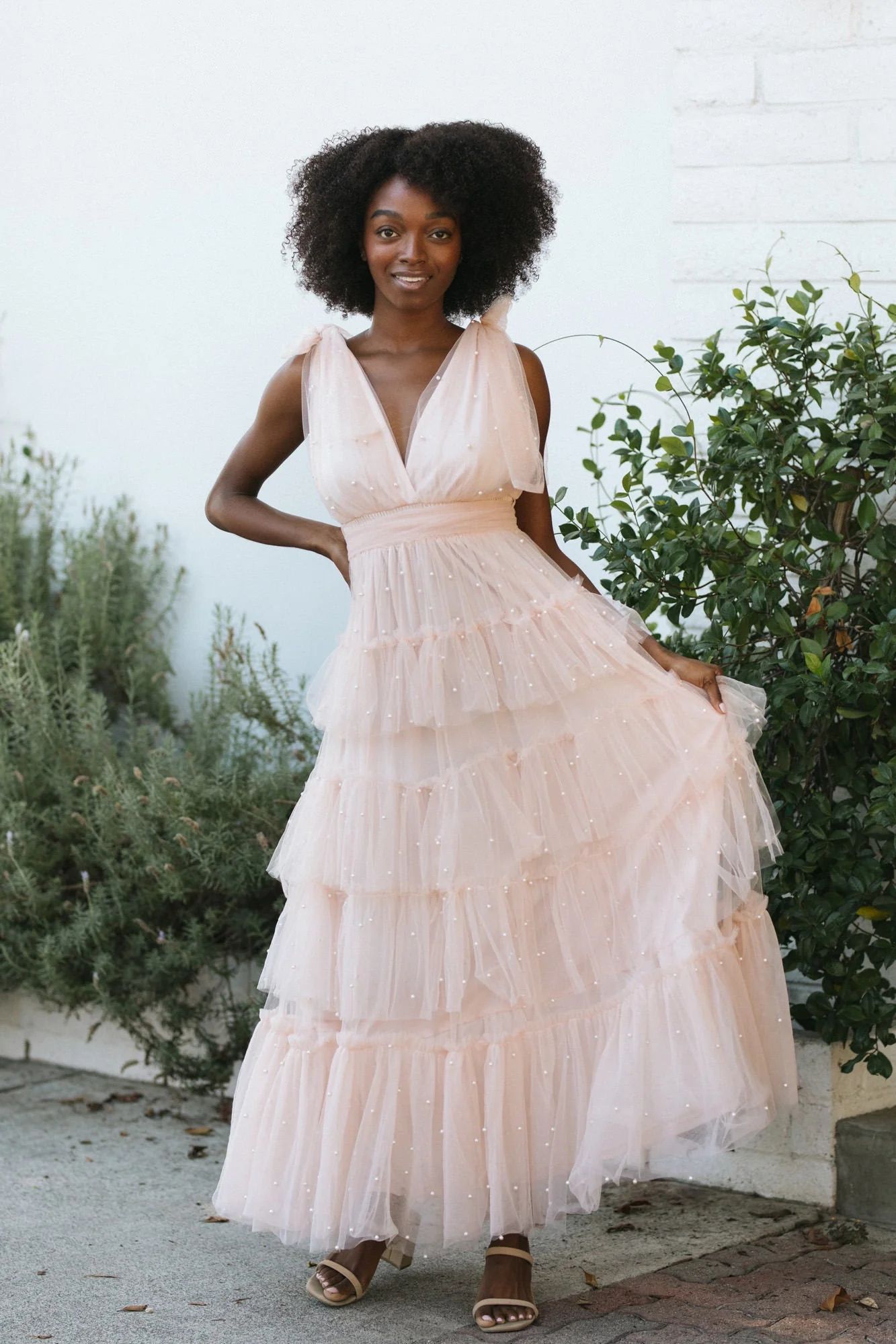 Tori Pearl Tulle Maxi Dress | Morning Lavender