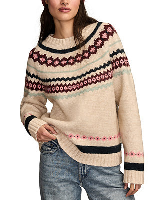Women's Fair Isle Crew neck Sweater | Macy's