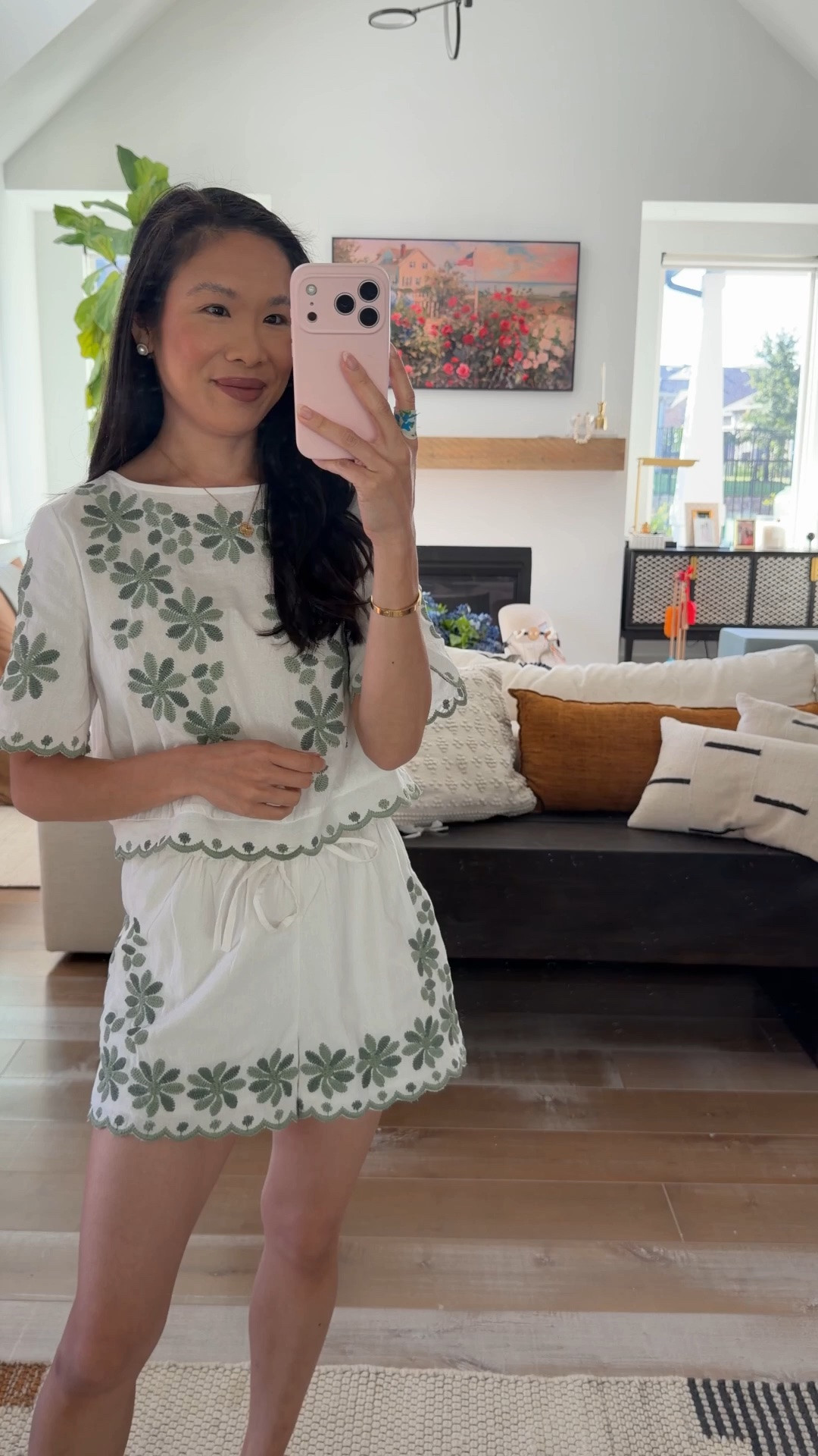 Embroidered cotton set perfect for hot weather this summer. Love how breathable this is and it’s organic cotton. Wearing size 2 in both the top and the shorts and feels like it fits a dash smaller than normal. The top has buttons down the back but I can easily get in and out with the top two unbuttoned and button them muyself.

#LTKmomlife #LTKPetite