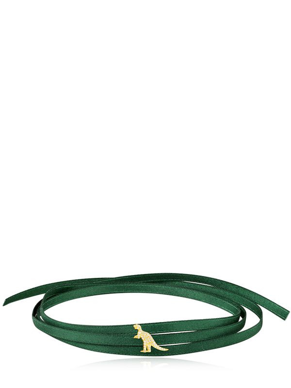 GREEN SATIN CHOKER WITH REXY CHARM | Luisaviaroma