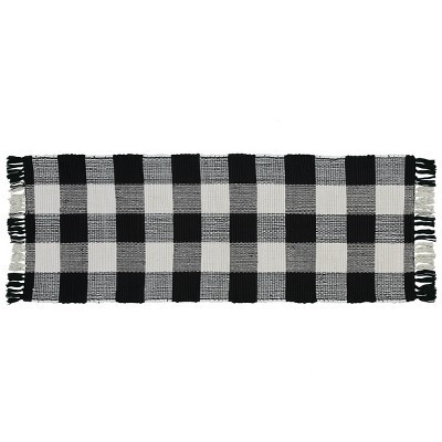 Park Designs Buffalo Check Rag Rug Runner - 2' x 6' - Black & Cream | Target