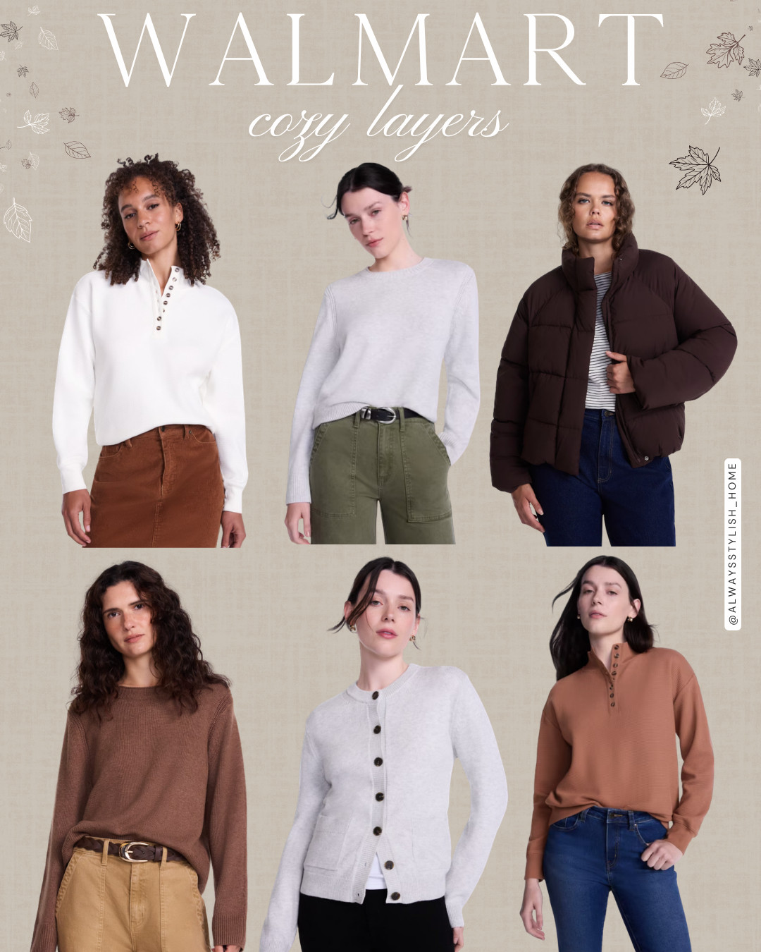 cozy fall layers, walmart fashion, walmart fall fashion, cozy layers, henley top, jacket, neutral layers, brown sweater, henley, walmart style, walmart finds 

 #LTKgrwm #LTKootd #LTKSeasonal