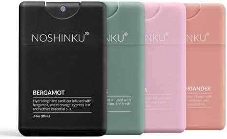 Noshinku - Refillable Hand Sanitizer Discovery 4-Pack, Travel Size Spray with Hydrating Botanical... | Amazon (US)