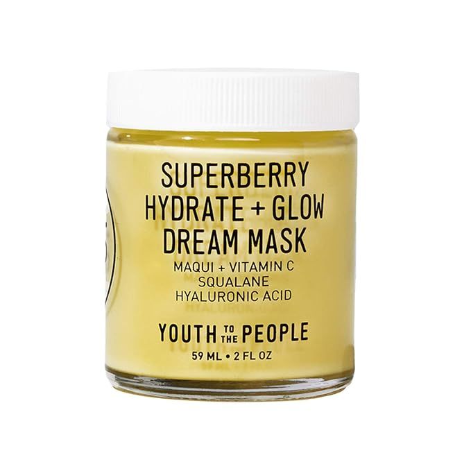 Youth To The People Superberry Hydrate + Glow Dream Mask - Hydrating Vegan Face Mask with Hyaluro... | Amazon (US)