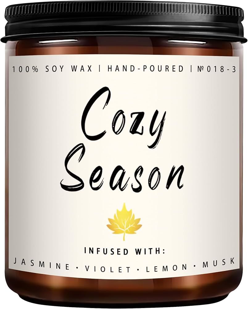 Fall Candle | Cozy Season Candle Scents of Jasmine, Violet, Musk, Fall Scented Candles for Home -... | Amazon (US)