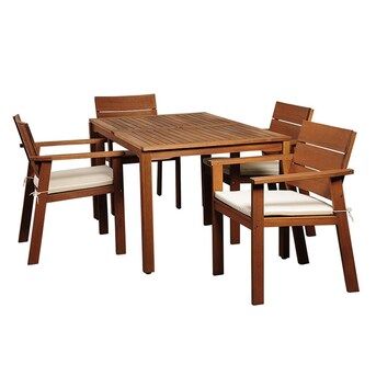 Amazonia 5-Piece Brown Wicker Patio Dining Set with Cushions | Lowe's
