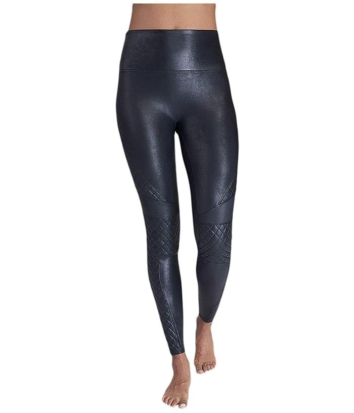 Spanx Faux Leather Quilted Leggings (Very Black) Women's Casual Pants | Zappos