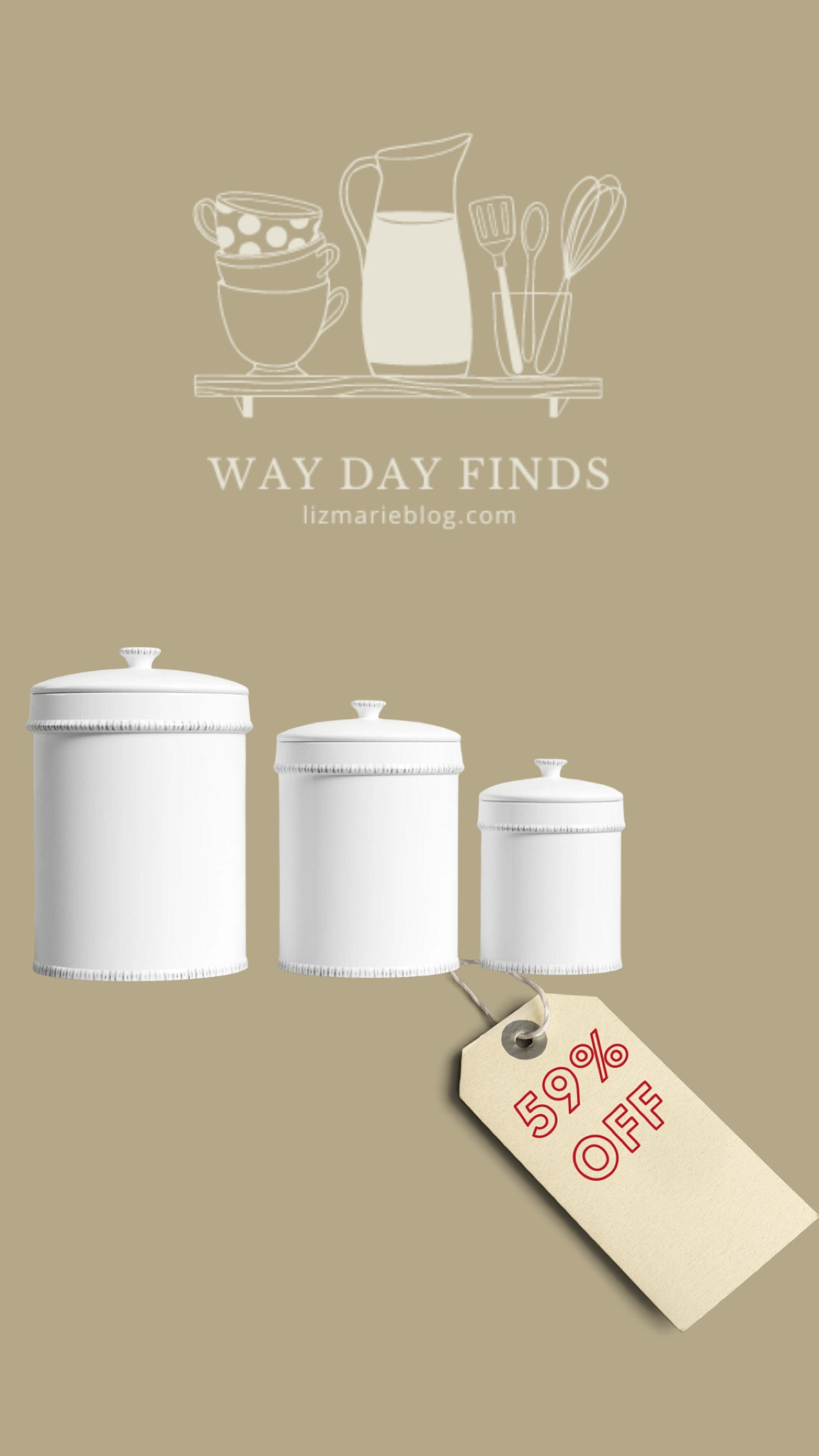 Super cute & classic kitchen canister Set is 59% off today!! See more of my way day finds on the blog: lizmarieblog.com

#LTKsalealert #LTKhome #LTKFind