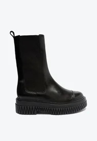 Bota Chelsea Cano Médio Lincoln Couro Preta | Schutz BR